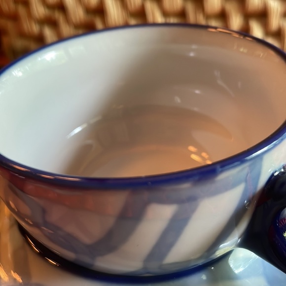 BOMBAY co. TWO TONE BLUE & WHITE TEACUP AND SAUCER - Picture 4 of 11